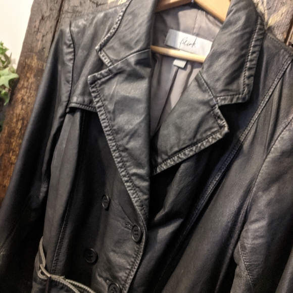 Dark brown leather coat    m/l - Picture 3 of 4